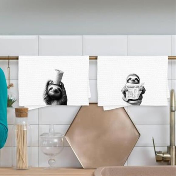 Sloth Gifts Hand Towels, Funny Bathroom Hand Towels, Sloth Towel, Funny - Picture 3 of 7